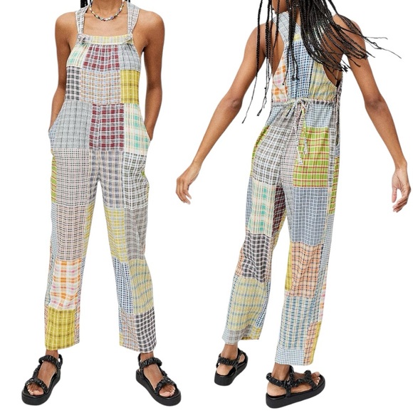 Urban Outfitters Pants - Urban Outfitters Nikki Patchwork Dungarees Overalls Size XS